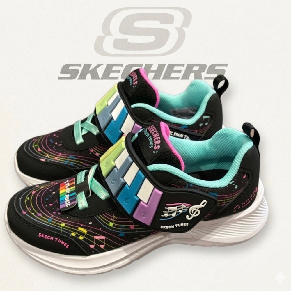 New Authentic Skechers Tunes designer girls sneakers sz 13 Display